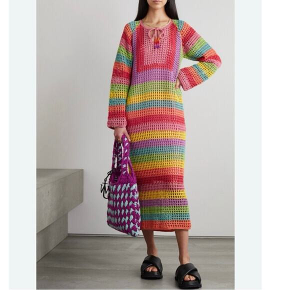 farm rio MULTICOLORED CROCHET DRESS size S | Poshmark