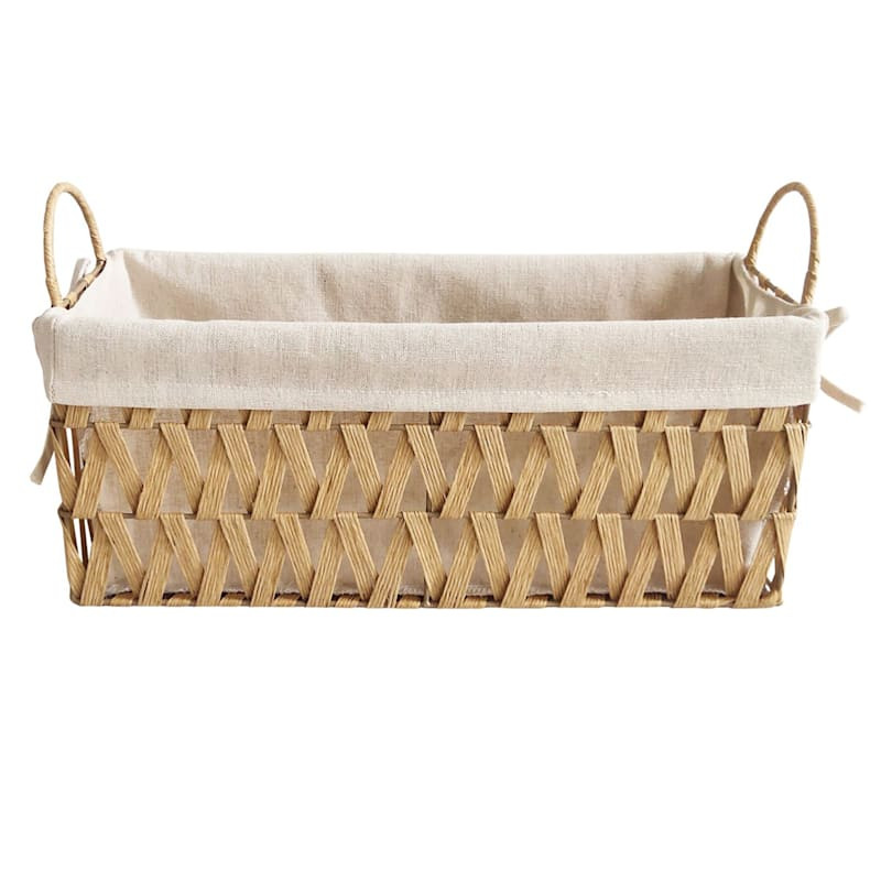 Chevy Natural Wicker Rectangle Storage Basket, Small | At Home