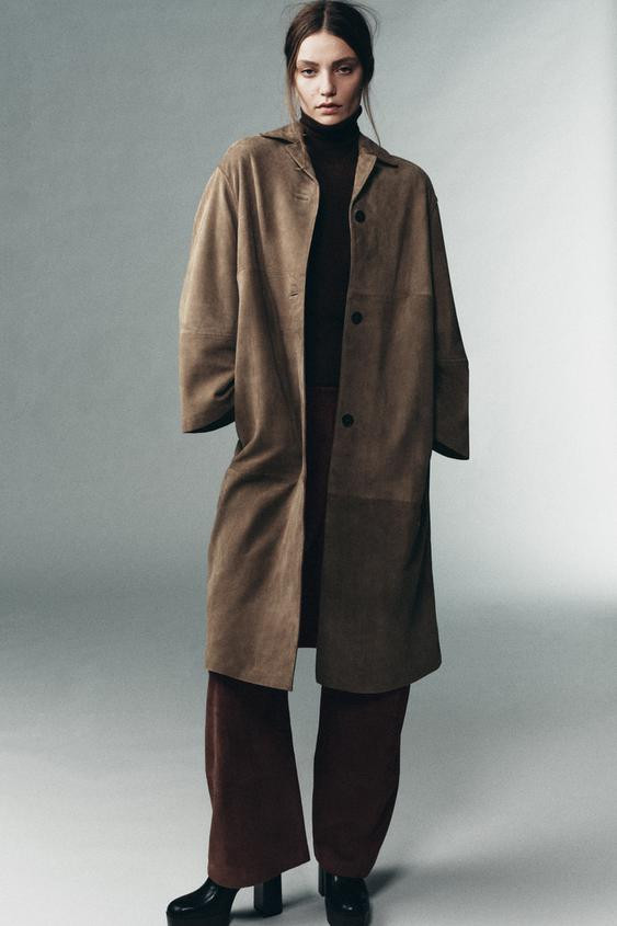 100% SUEDE LEATHER COAT LIMITED EDITION | Zara US
