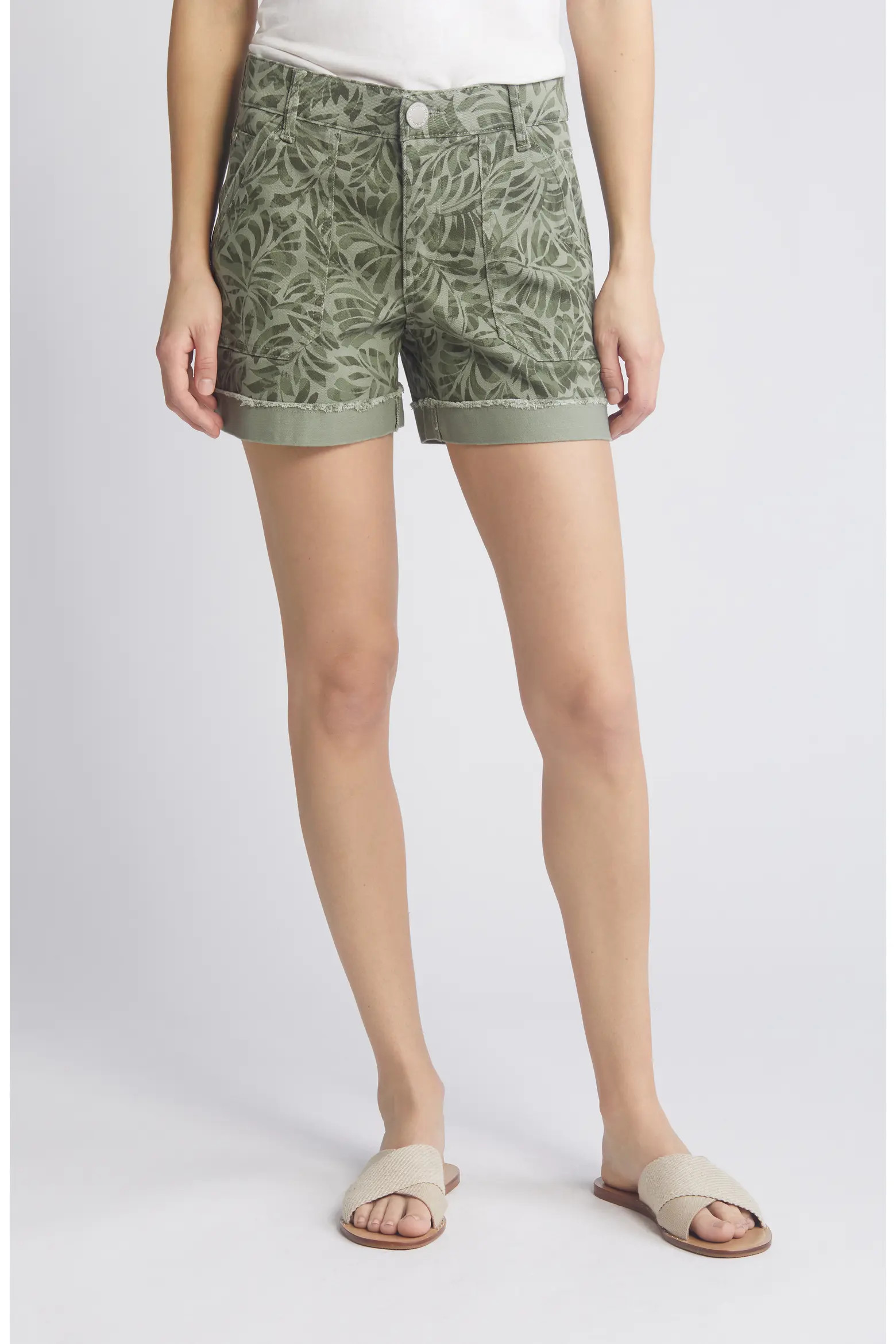 Print Patch Pocket High Waist Twill Shorts (Women) | Nordstromrack | Nordstrom Rack