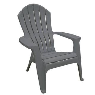 RealComfort Charcoal Resin Plastic Adirondack Chair 8371-13-4300 | The Home Depot