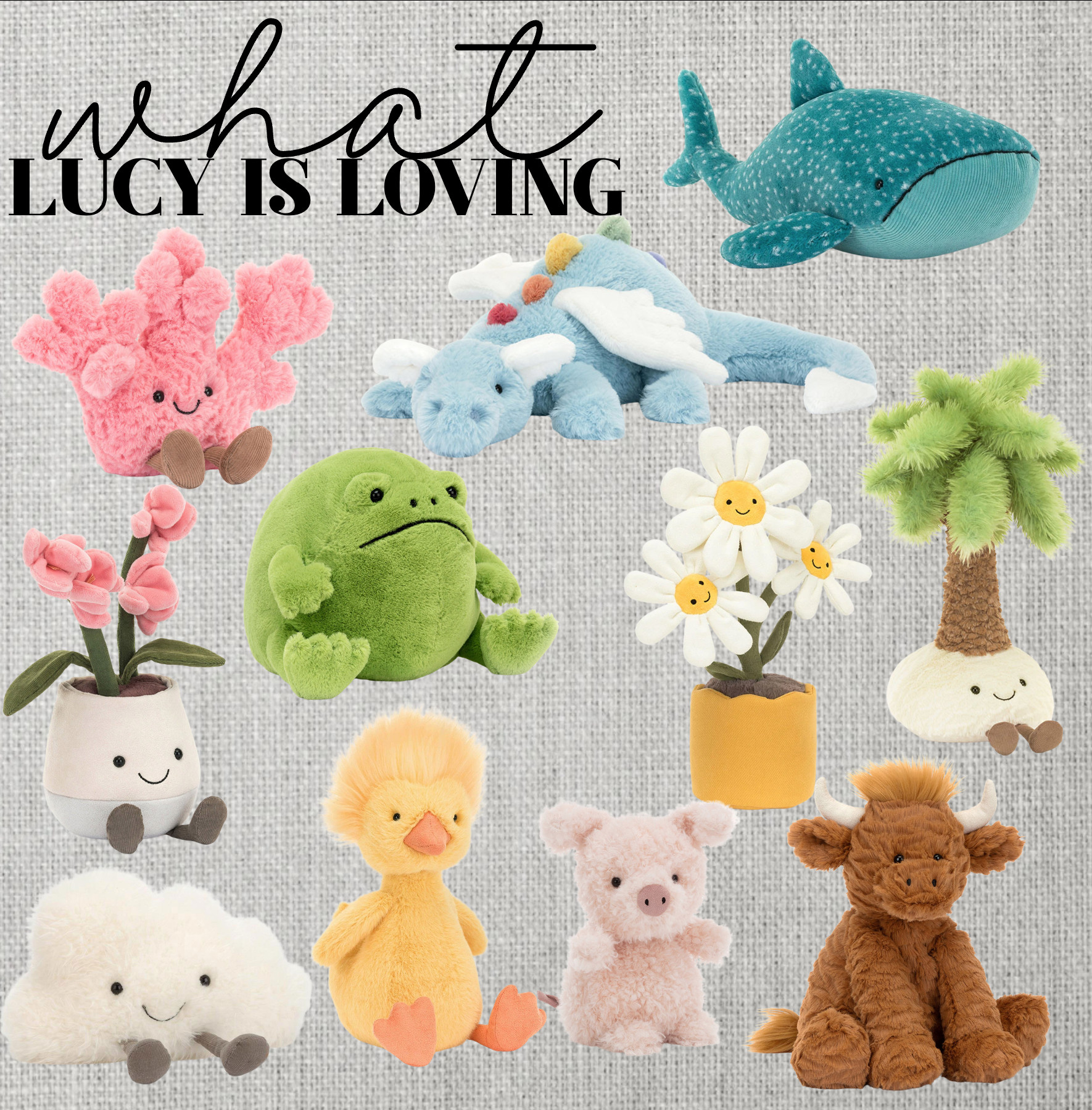 All of these Jellycats are back in stock!! They are perfect for summer! Which one is your favorite? Mine has to be the palm tree!! 

 