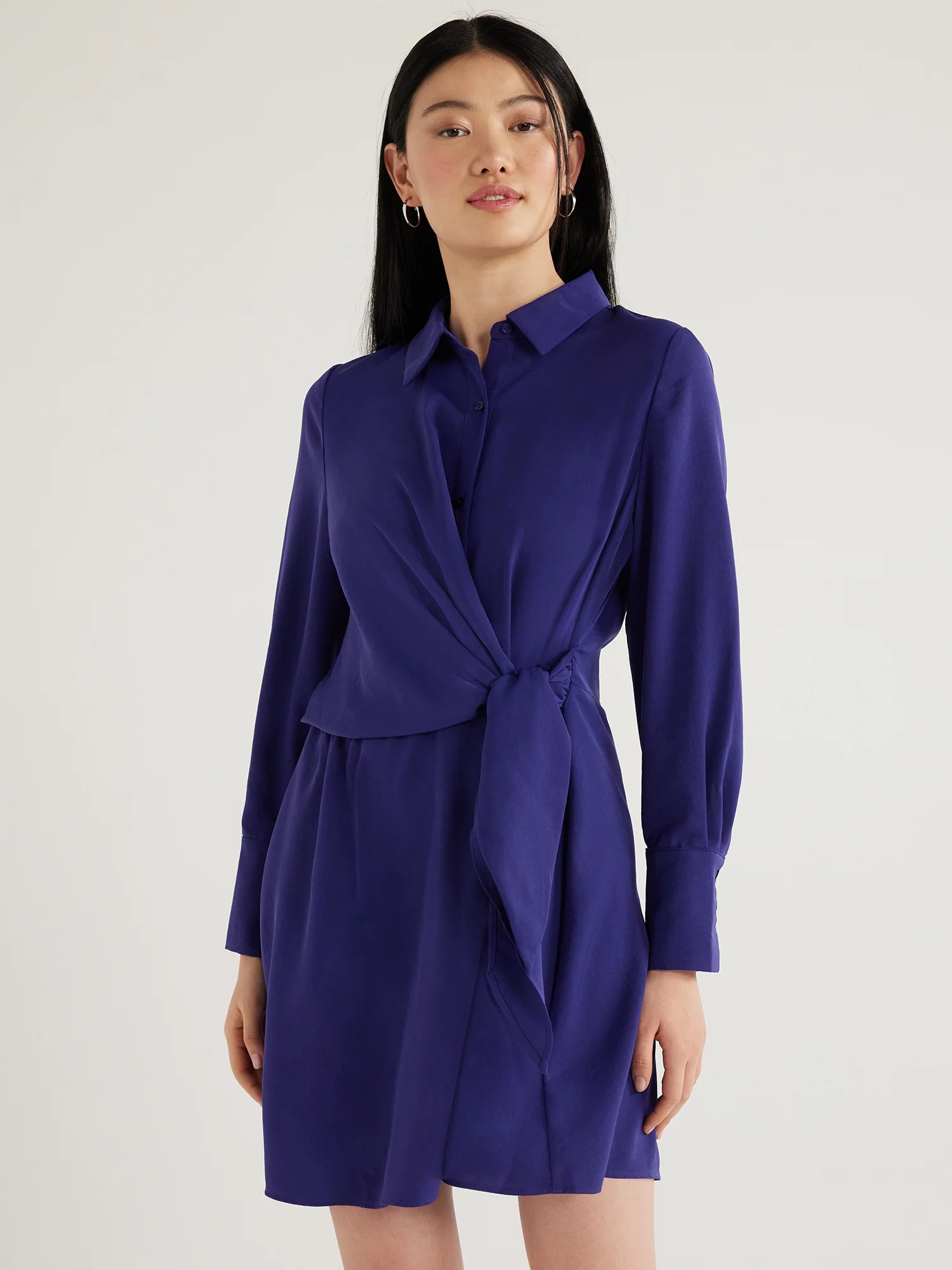 Scoop Women’s Mini Dress with Side Tie, Sizes XS-XXL - Walmart.com | Walmart (US)