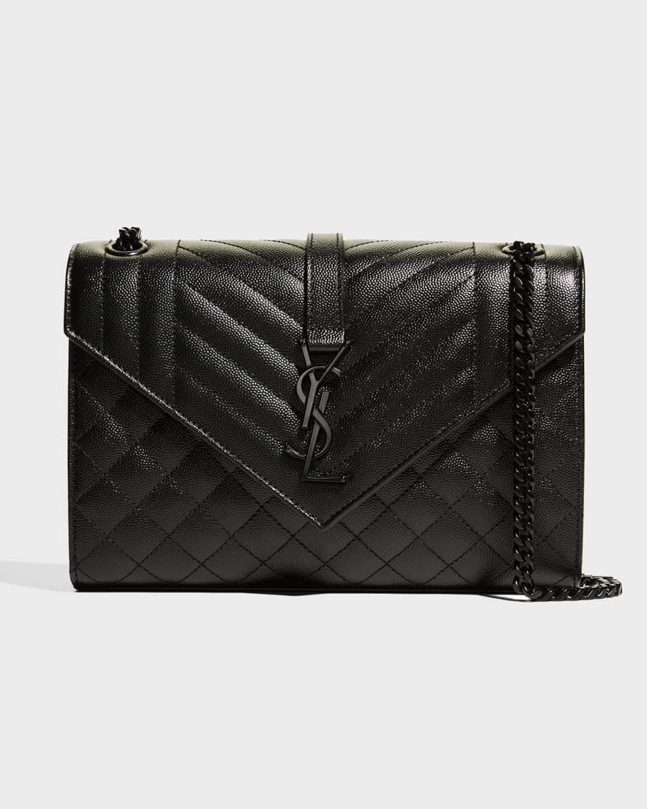 Envelope Triquilt Medium YSL Shoulder Bag in Grained Leather | Neiman Marcus