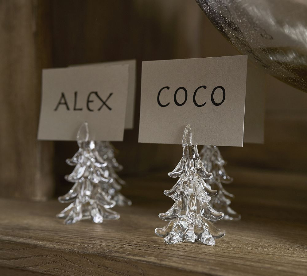 Holiday Tree Glass Place Card Holders - Set of 4 | Pottery Barn (US)