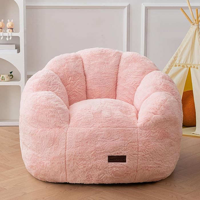 MAXYOYO Kids Bean Bag Chair, Floral Shaped Bean Bag Sofa, Plush Faux Fur Toddler Couch with Petal... | Amazon (US)