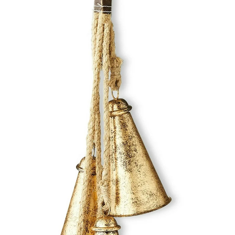 Holiday Time(No ratings yet) Metal Bells Hanging Christmas Decoration, Antique Gold, 32", by Holi... | Walmart (US)