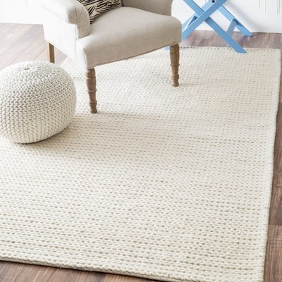Zayan Meika Chunky Wool Cable Area Rug | Wayfair North America