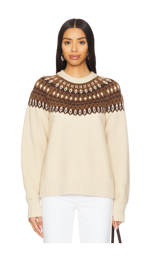 Lovers and Friends Andrea Fairisle Sweater in Beige & Brown Multi. Size M | Revolve Clothing (Global)