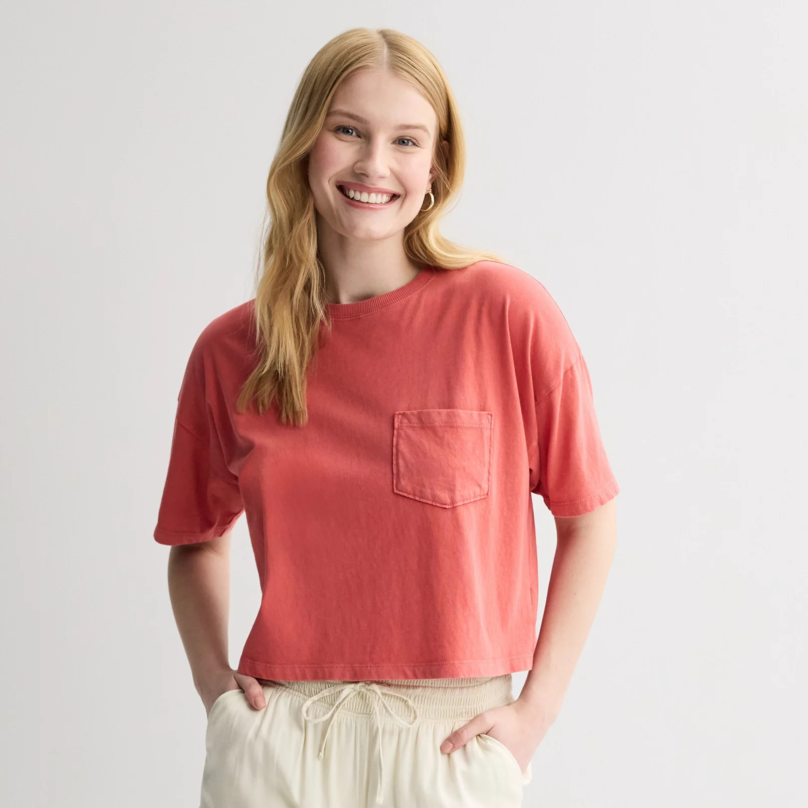 Juniors' SO Boxy Crop Pocket Tee | Kohl's