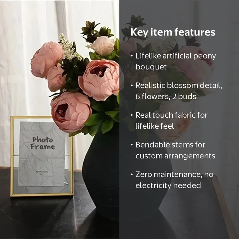 1pc Lifelike 13 Stems Champagne Peony Flower - Artificial Flowers Peonies Bouquets for Wedding Pa... | Walmart (US)