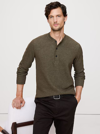 Slub Double-Knit Henley T-Shirt | Banana Republic (US)