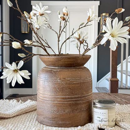 Brown Terracotta Line Vase | Interior Delights