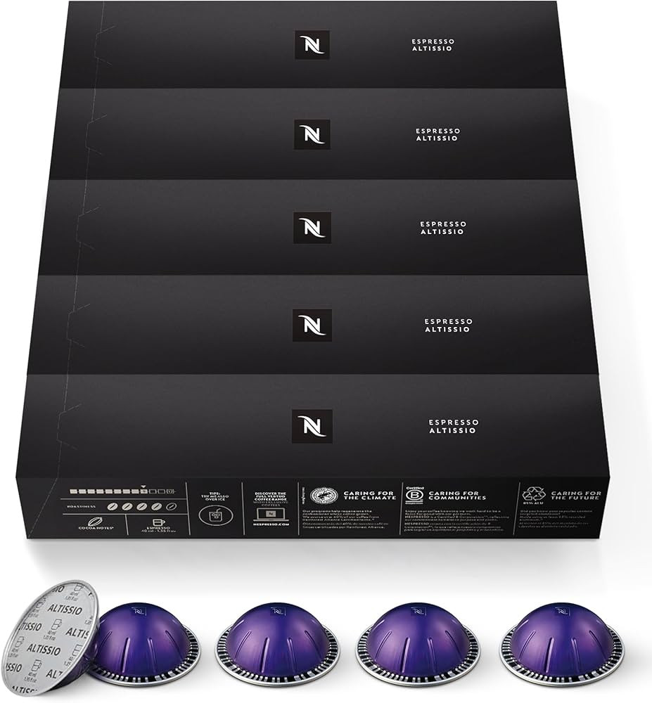 Nespresso Capsules Vertuo, Altissio, Medium Roast Espresso Coffee, 50 Count Espresso Pods, Brews ... | Amazon (US)
