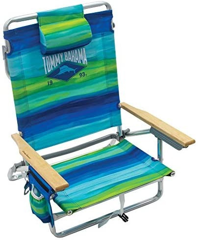 Tommy Bahama 5-Position Classic Lay Flat Folding Backpack Beach Chair | Amazon (US)