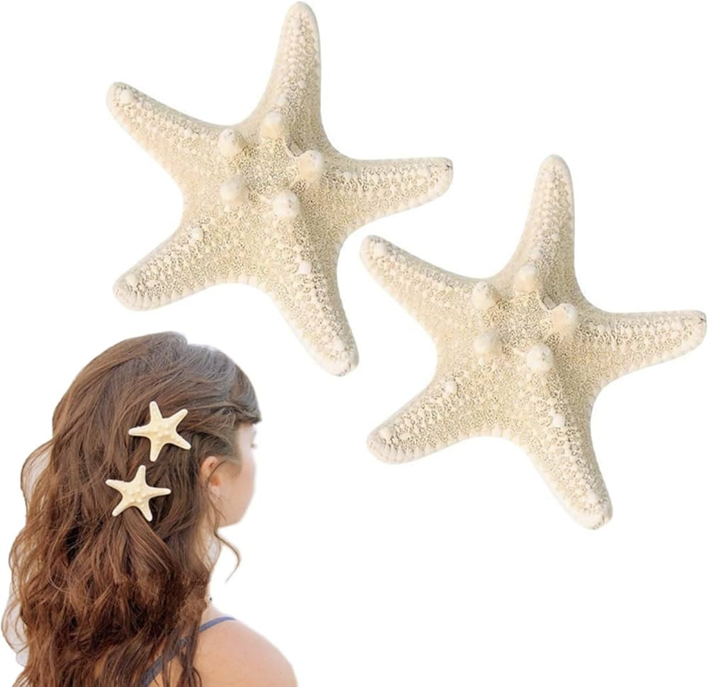 OBTANIM 2 Pcs Starfish Hair Clip Resin Beach Sea Star Hair Pins Mermaid Hair Clips Accessories fo... | Amazon (US)
