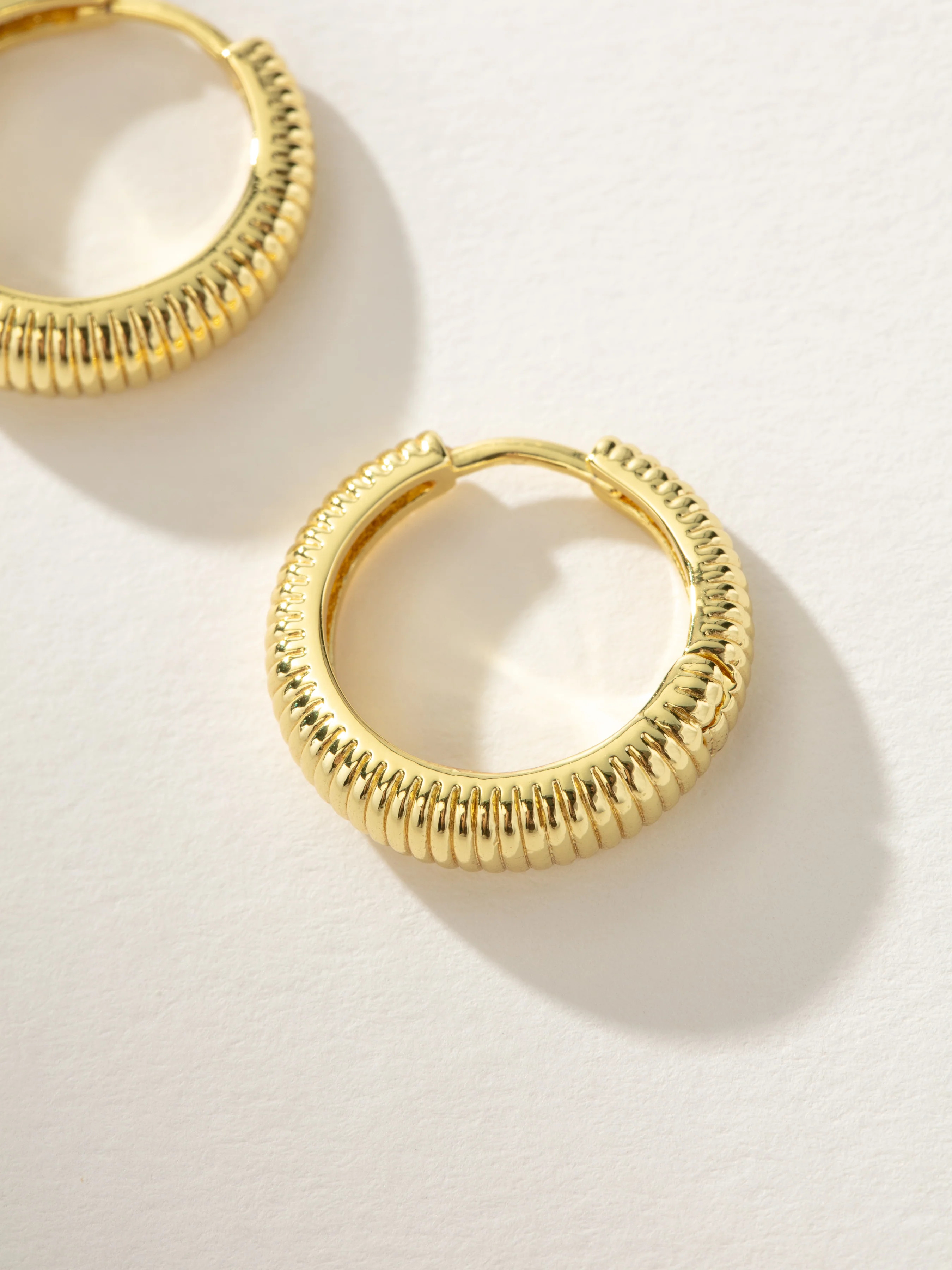 Santorini Ribbed Hoop Earrings in Gold | Uncommon James | Uncommon James