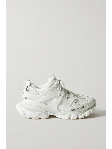 Balenciaga - Track Logo-detailed Mesh And Rubber Sneakers - White | NET-A-PORTER (US)