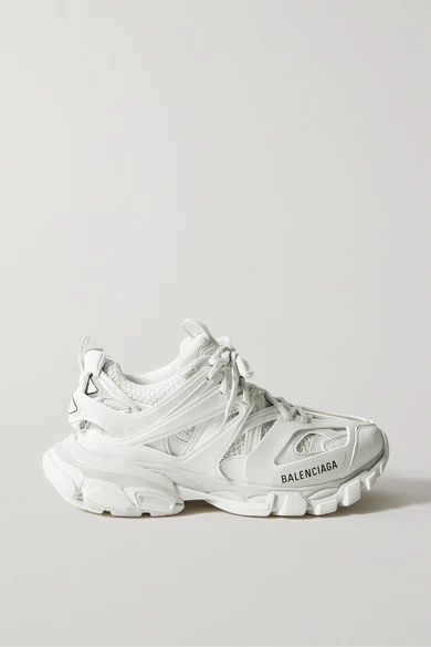 Balenciaga - Track Logo-detailed Mesh And Rubber Sneakers - White | NET-A-PORTER (US)