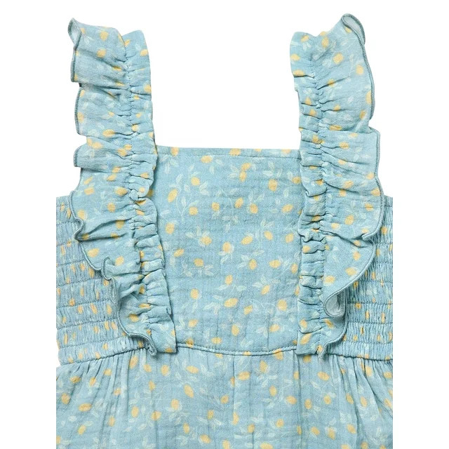 Modern Moments by Gerber Toddler Girl Smock Ruffle Wide Leg Romper, Sizes 12M-5T - Walmart.com | Walmart (US)