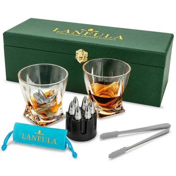 Whiskey Glass Gift Set for Men, Scotch Glasses and Stones Set with Gift Box, 6 XL Stainless Steel... | Walmart (US)