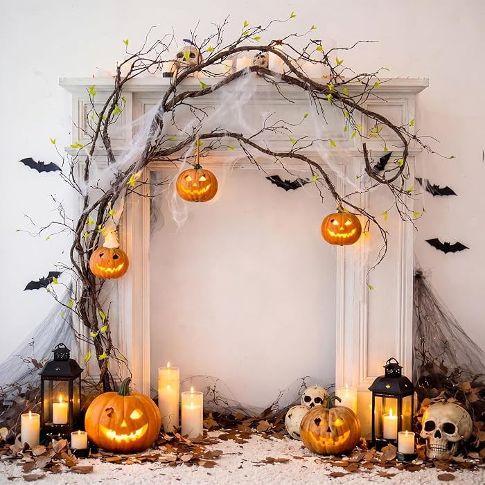 2 Pcs 118 in Artificial Bendable Tree Branches Flexible Halloween Creepy Grapevine Garland Fake T... | Amazon (US)