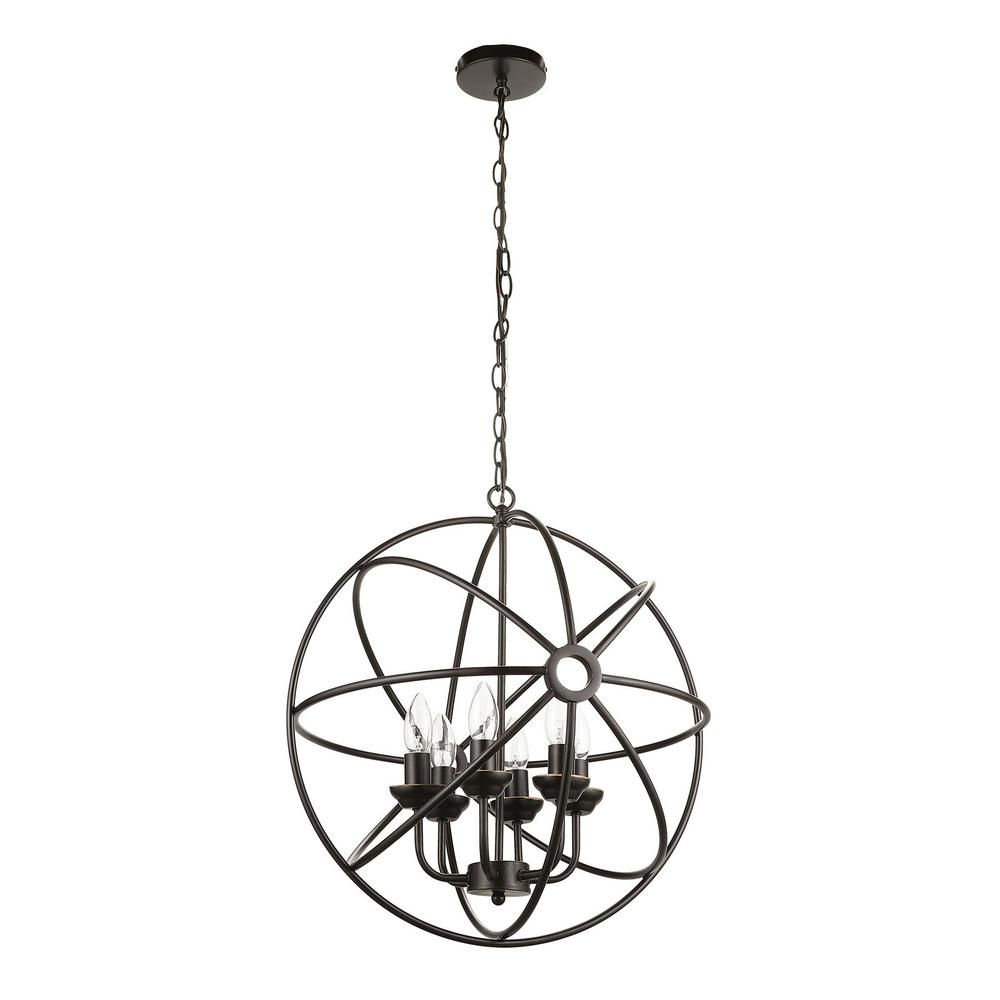 6-Light Oil Rubbed Bronze Orb Chandelier | The Home Depot