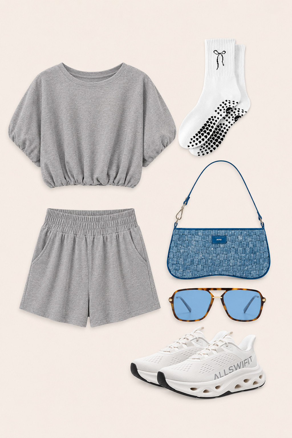 Comfy girl essentials but still cute 🤍✨
This matching lounge set paired with chunky sneakers, bow socks, and denim accessories is the perfect effortless everyday look. Casual, sporty, and elevated all at the same time. 

 #CasualStyle #AmazonFashion #ComfyOutfits #EverydayStyle #Athleisure #PinterestFashion #LTKStyle #AirportOutfit #NeutralStyle #AmazonFinds #LTKgrwm #LTKootd #LTKSaleAlert