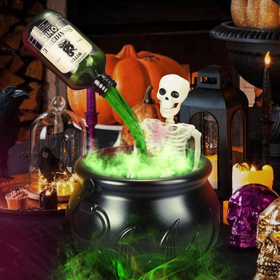 Halloween Decorations Indoor - Witch's Brew Cauldron Bowl Set with Skeleton & Eerie Fog, Floating... | Amazon (US)