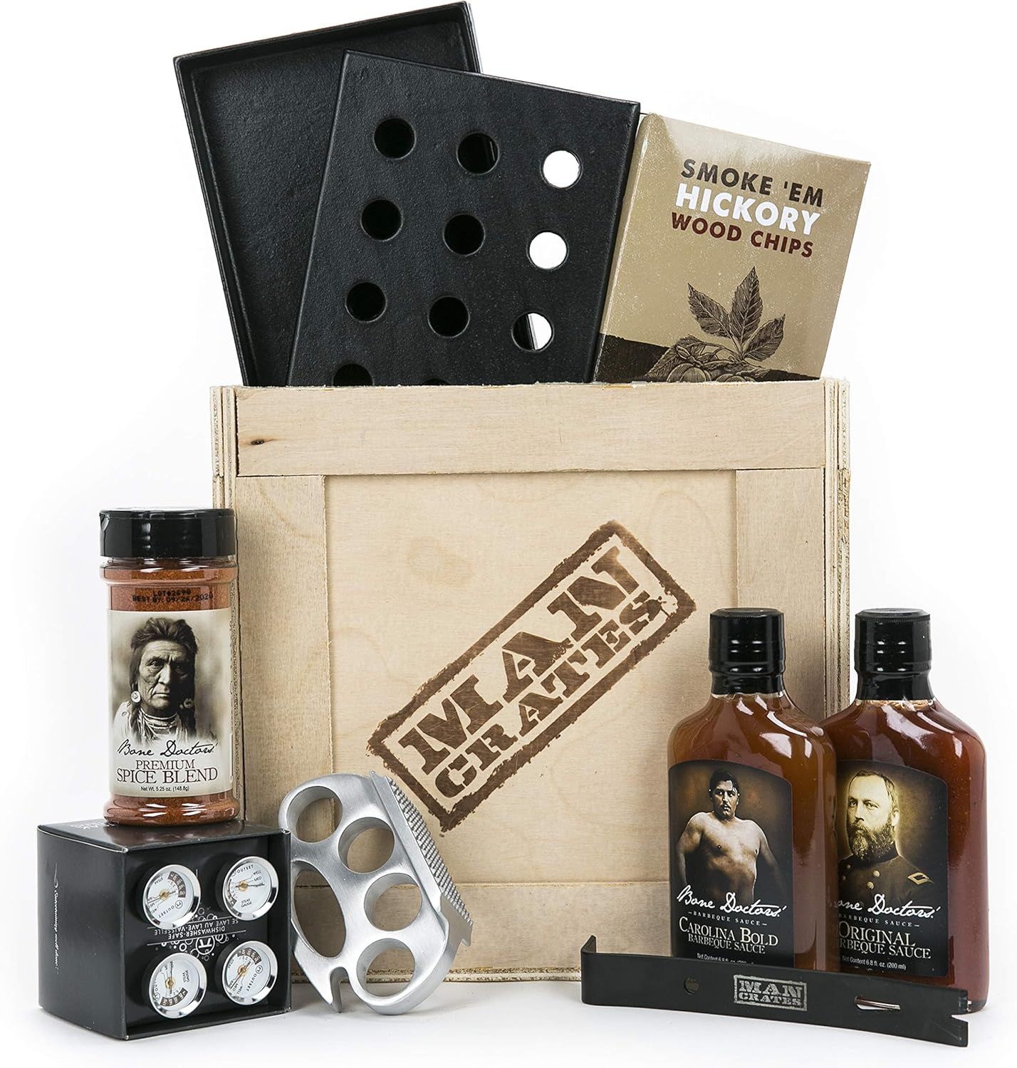 Man Crates Grill Master Crate with Wood Chips, Smoker Box, Sauce and Tenderizer – Great Gifts f... | Amazon (US)