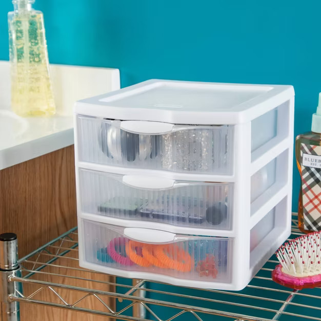 Sterilite 3 Drawer Medium Countertop Unit White with Drawers Clear | Target