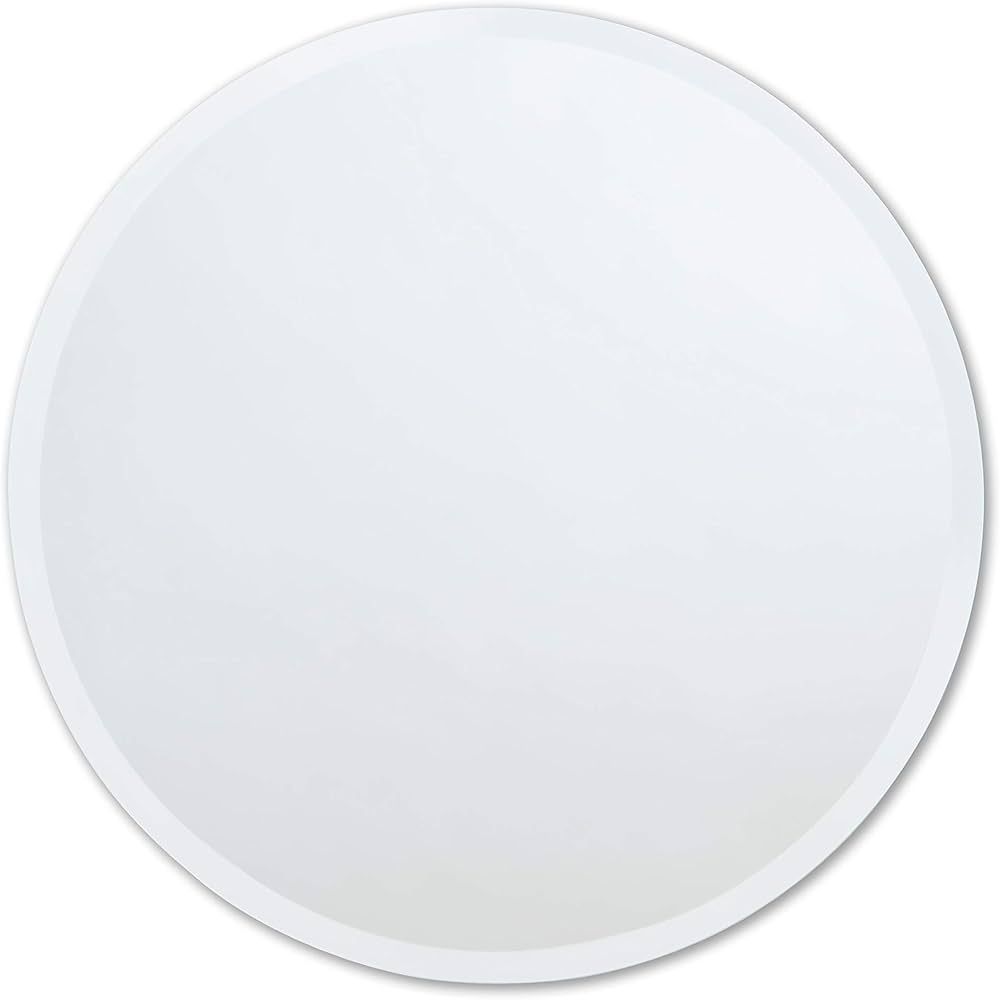 Better Bevel Frameless Round Circle Mirror | 36" x 36" Bathroom Wall Mirror w/Beveled Edge | Ultr... | Amazon (US)