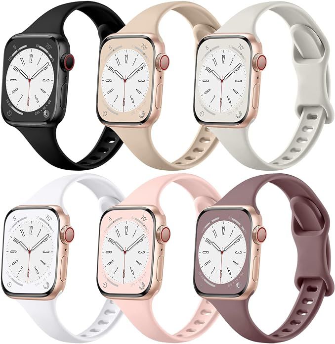 Lerobo 6 Pack Slim Bands Compatible with Apple Watch Band 40mm 38mm 44mm 42mm 41mm 45mm for Women... | Amazon (US)