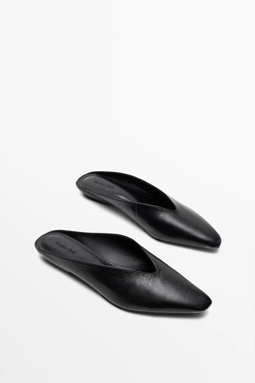 Soft leather mules - BLACK | Massimo Dutti US