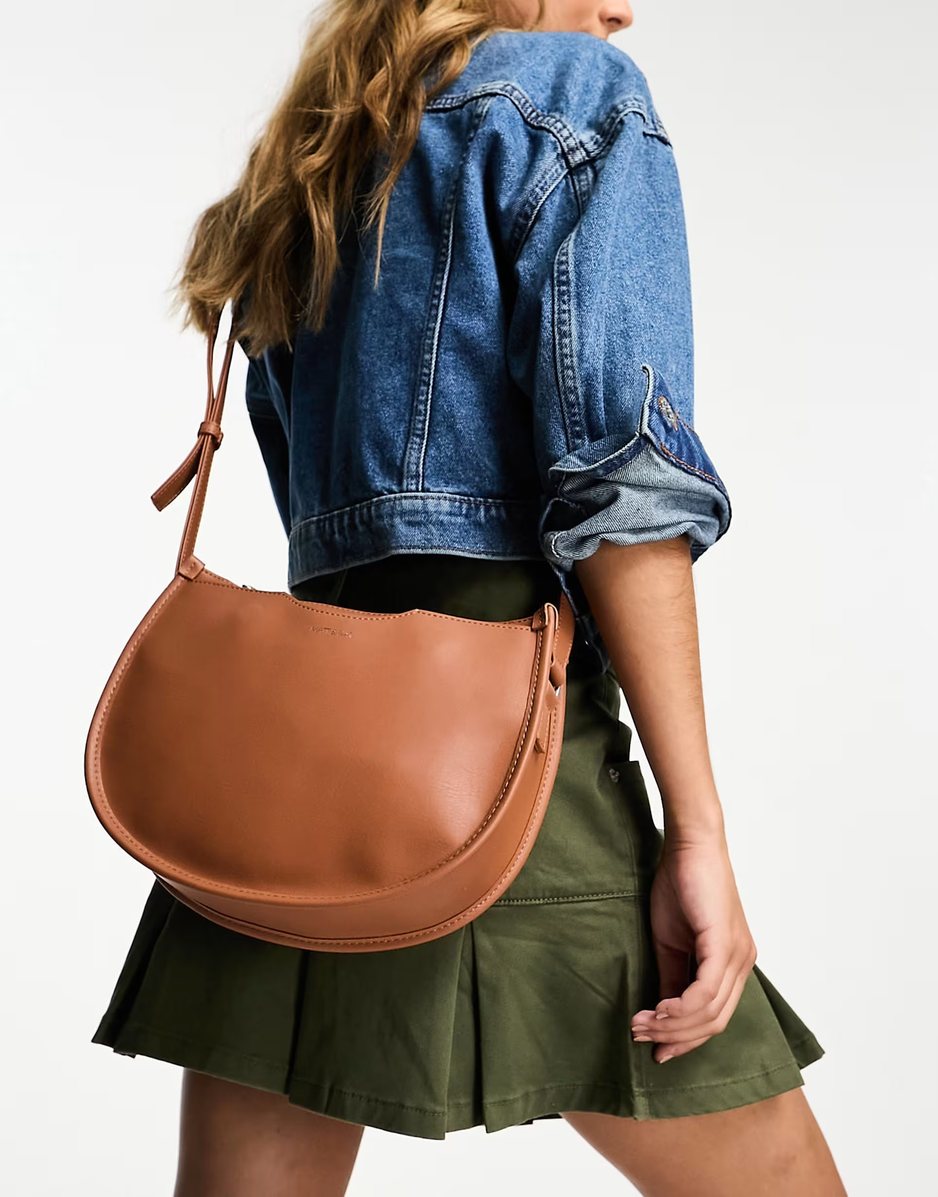 Matt & Nat Charlie vegan leather saddle bag in tan | ASOS (Global)