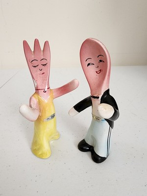 Vintage Anthropomorphic Dancing Fork Spoon Salt Pepper Victoria Ceramic Japan  | eBay | eBay US