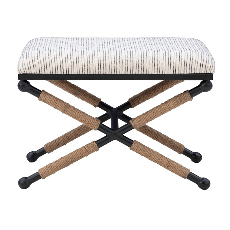 Linon Anna Metal Campaign Accent Stool in Black | Walmart (US)