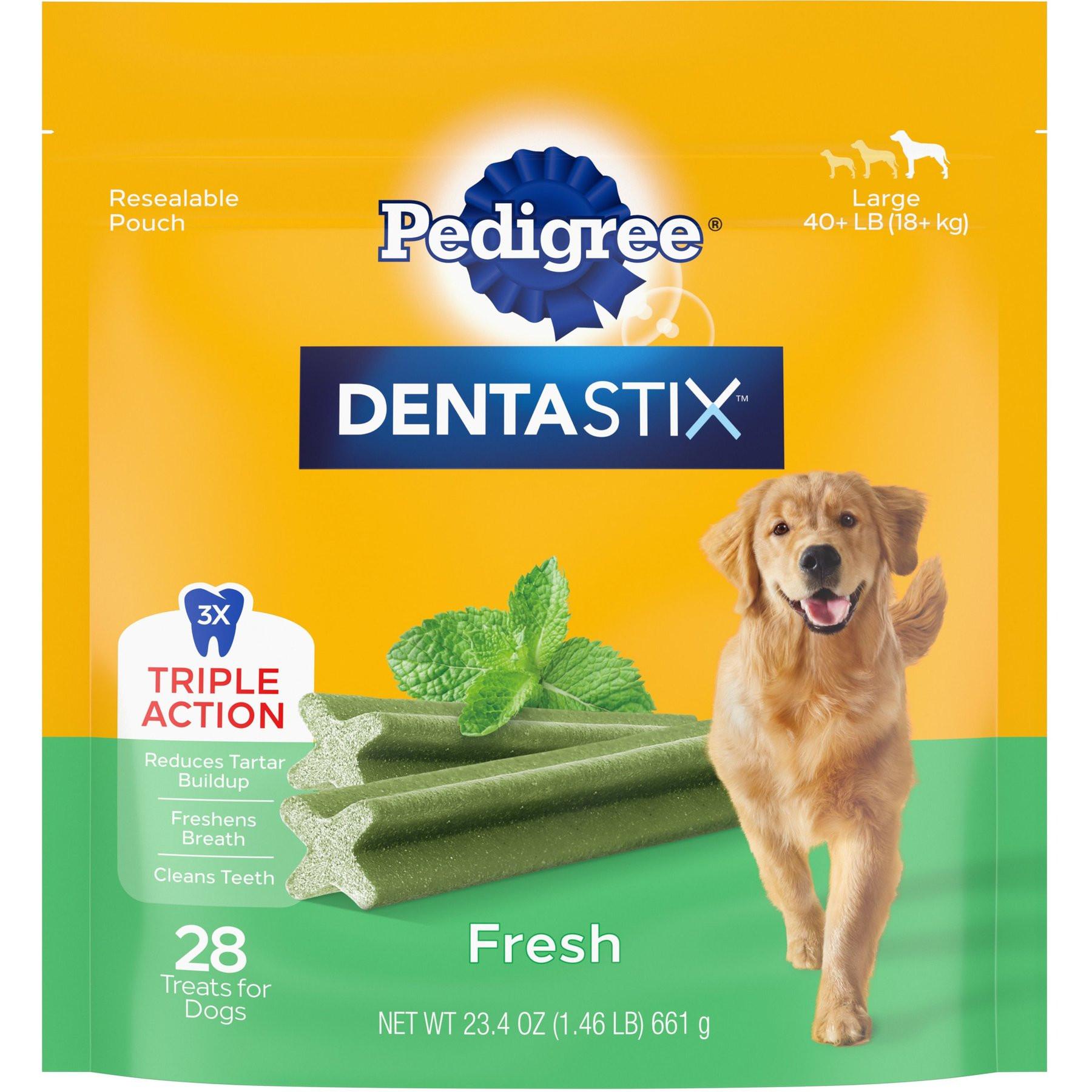 Pedigree Dentastix Fresh Mint Flavored Large Dental Dog Treats | Chewy.com
