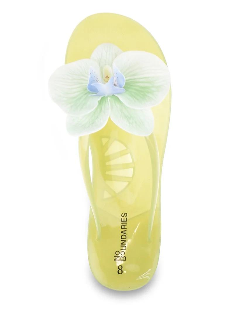 No Boundaries Flower Applique Sandal | Walmart (US)