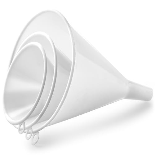 Zulay Kitchen 3-Piece Plastic Funnel Set - Large, Medium, and Small Kitchen Funnels Pouring Spout - for Filling Bottles Water Liquid, Protein Powder, Food Grade Cooking, Drink, Paint, Lotion, Kids | Amazon (US)