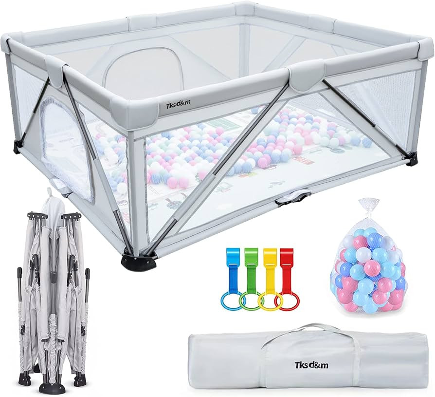 Baby Playpen Foldable, Tksd&m Large Play Yard,Playpen for Babies and Toddlers, Play Pens for Babi... | Amazon (US)