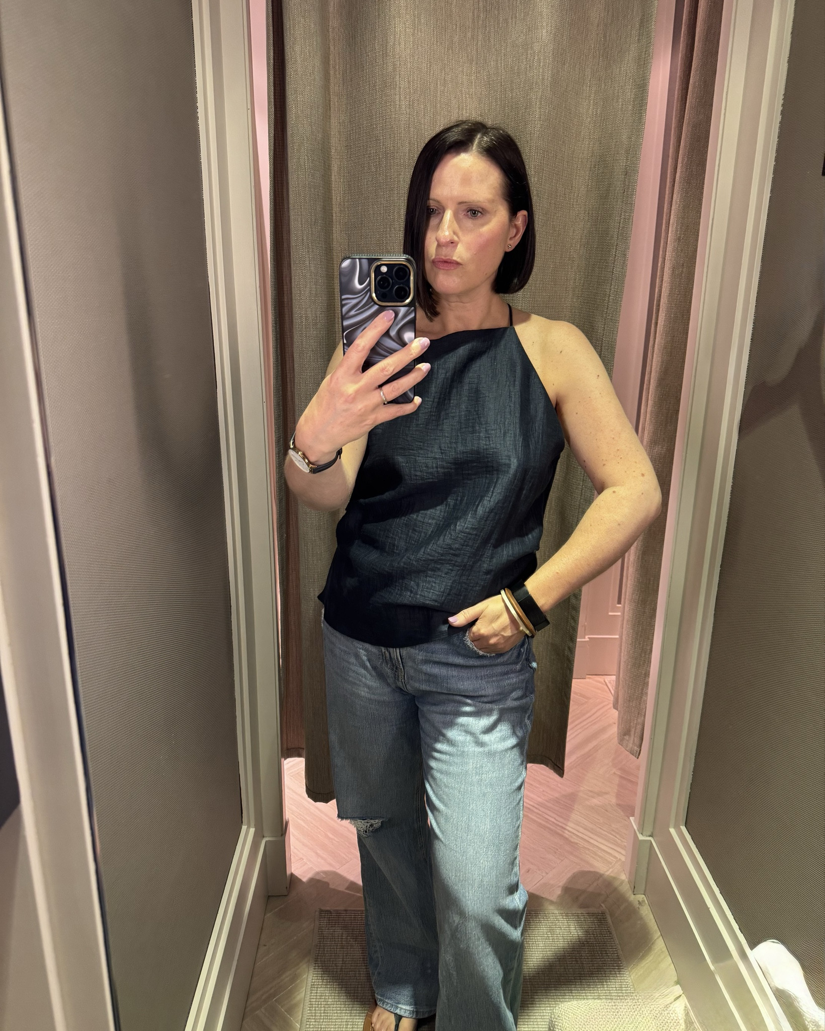 Linen top
Wide leg jeans 

#LTKeurope #LTKsummer #LTKuk