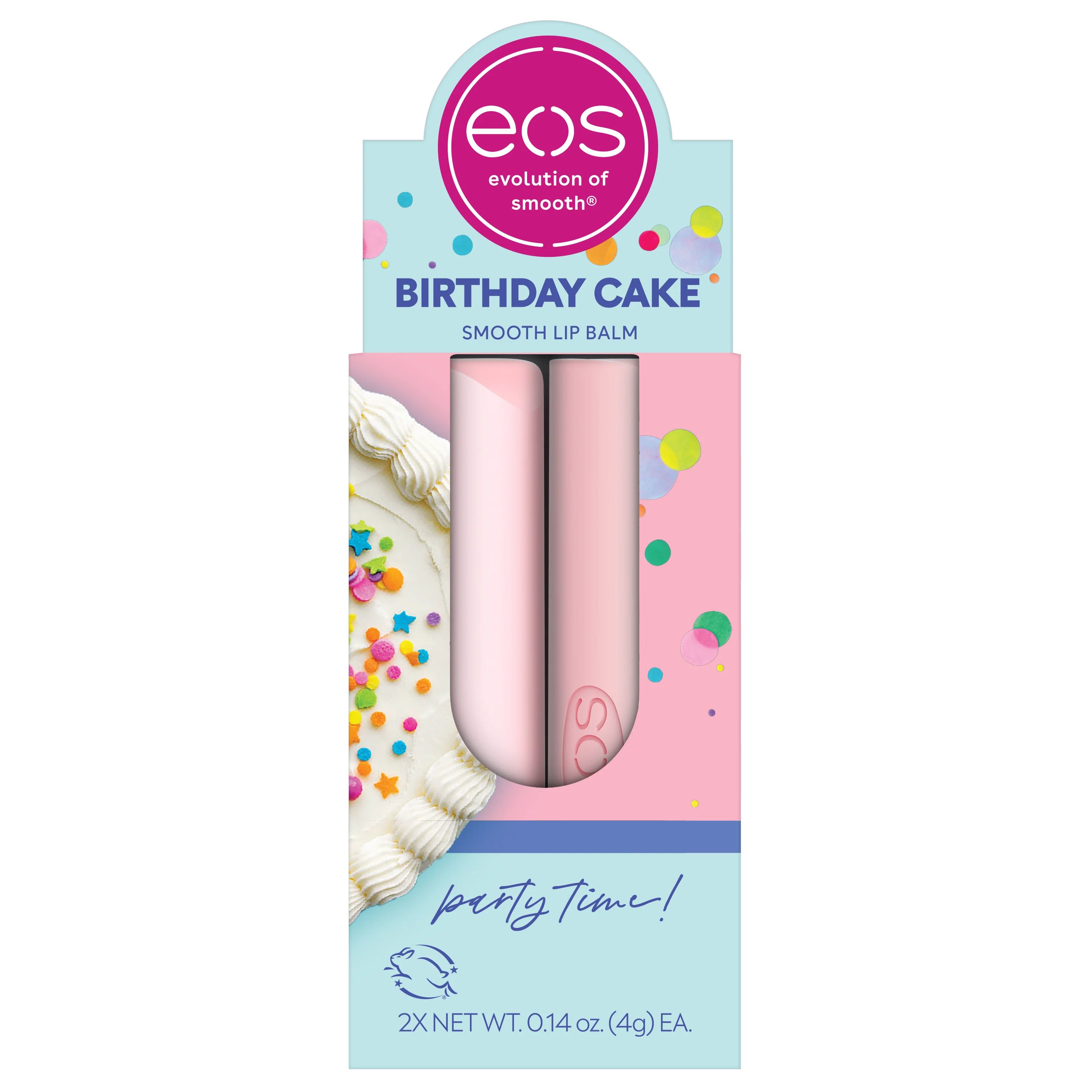 eos Natural Shea Lip Balm- Birthday Cake, 0.14 oz, 2-Pack | Walmart (US)