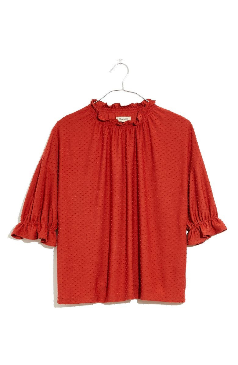 Texture & Thread Clip Dot Ruffle Top | Nordstrom