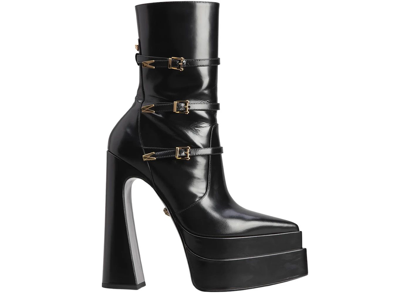 Versace Medusa Aevitas 165mm Pointy Platform BootiesBlack Patent Leather | StockX