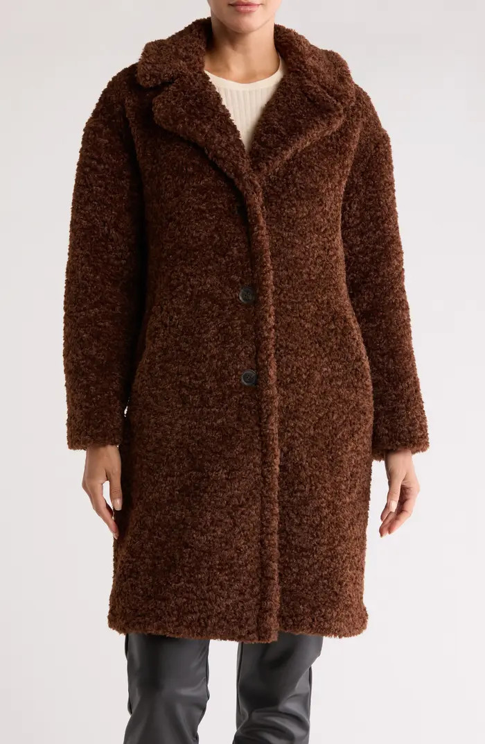 Faux Fur Curly Walker Coat | Nordstrom Rack