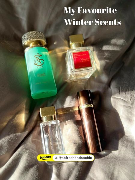 My favourite winter scents!
-
Tom Ford tobacco vanille - Paris corner pistachio Khair - Amazon perfumes -  Maison Francis Kurkdijan gentle fluidity gold - Maison Francis Kurkdijan baccarat rouge 540 - luxury fragrances - favourite perfumes - perfume collection - winter perfume - vanilla perfume - pistachio perfume - unisex perfumes 

#LTKbeauty #LTKwedding #LTKstyletip