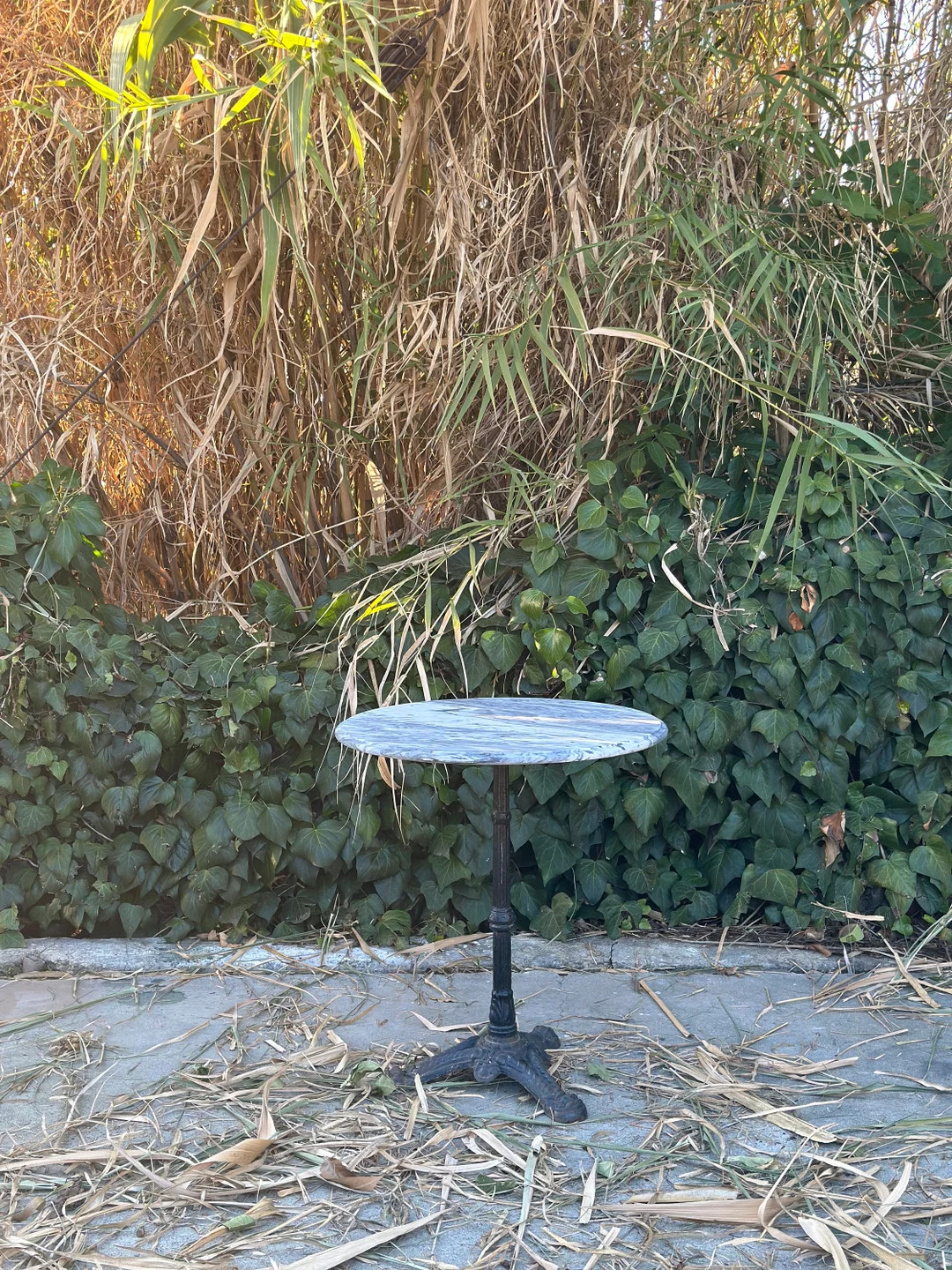 Vintage Wrought Iron & Marble Top Bistro Table - Etsy | Etsy (US)