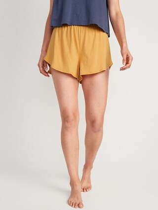 High-Waisted Sunday Sleep Dolphin-Hem Pajama Shorts for Women -- 3.5-inch inseam | Old Navy (US)
