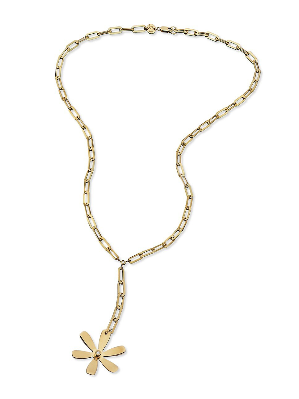 Paula 14K-Gold-Plated & Diamond Lariat Necklace | Saks Fifth Avenue